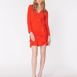 Veronica Beard Odessa Red Wrap Tie Front Long Sleeve sz 0